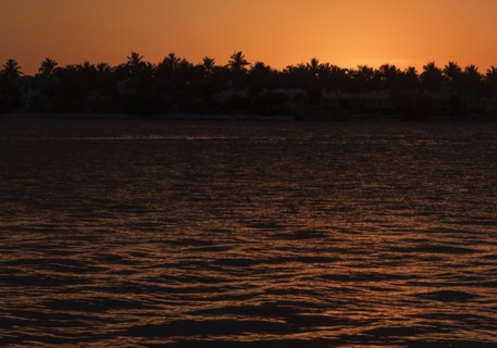 Sunset over island