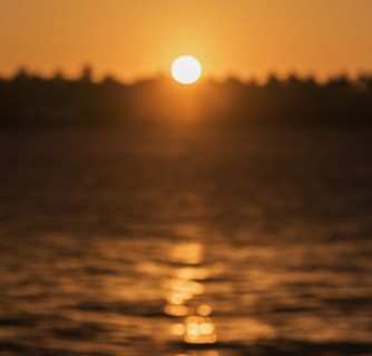 Sunset over island