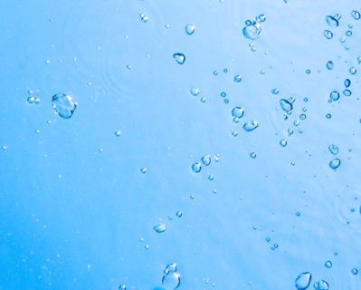 Bubbles on blue water