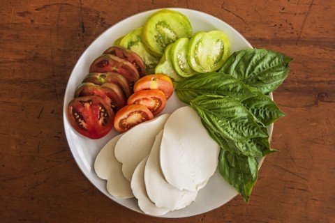 Caprese salad on plate