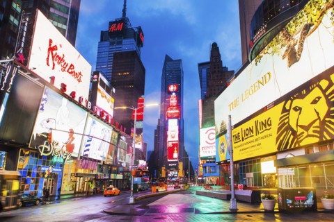 New York City, Times Square, Neon lights and ads of Times Square