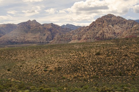 Nevada, Red Rock Canyon, Cloudy sky over rock mountains