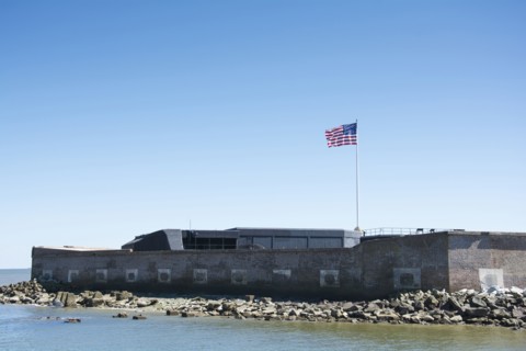 South Carolina, Charleston, Fort Sumter on sunny day