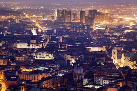 Italy, Campania, Naples, City at sunrise