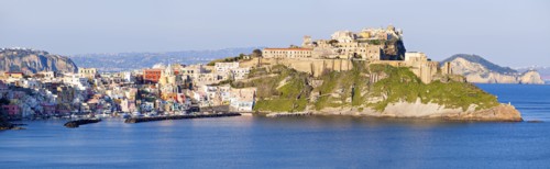 Italy, Campania, Naples, Panorama of Procida Island