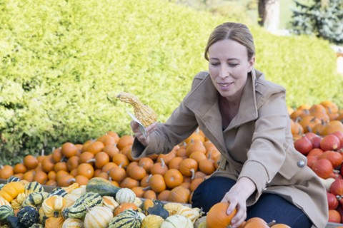 Austria, Salzburger land, Maria Alm, Mature woman amongst vegetables