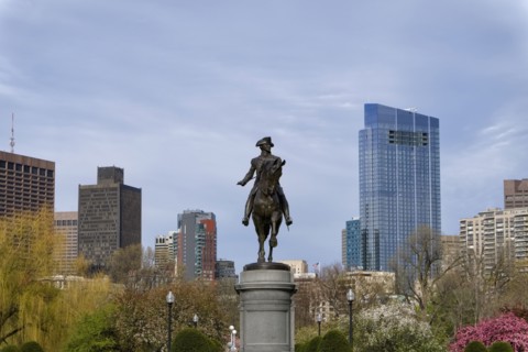 Massachusetts, Boston, Statue of George Washington in Boston Public Garden