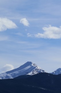 Colorado, Snowy Byers Peak and clouds