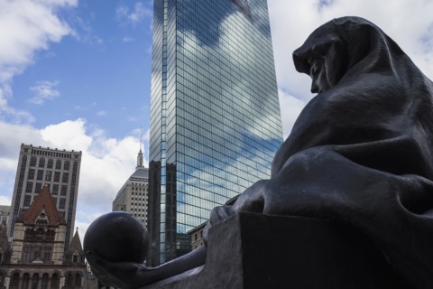 Massachusetts, Boston, Renaissance style sculpture by Boston Public Library