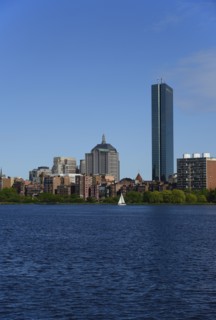 Massachusetts, Boston, Charles river and city waterfront