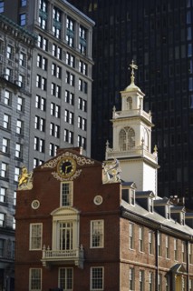 Massachusetts, Boston, Old State House in downtown district