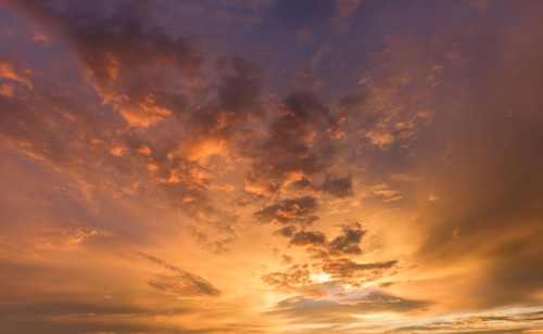 Dramatic sunset sky.