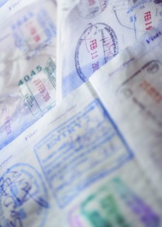 Stamps in passports.