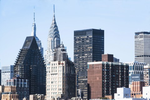 USA, New York State, New York City, Skyline with Empire State Building and Chrysler Building
