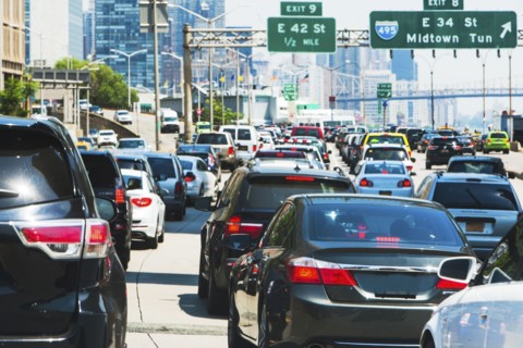 USA, New York State, New York City, Traffic in city street
