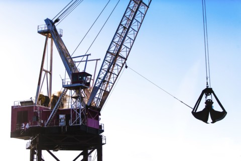 Crane against blue sky