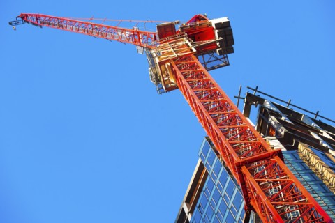 Crane against clear sky