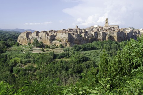 Italy, Tuscany, Sorano, Landscape with old town