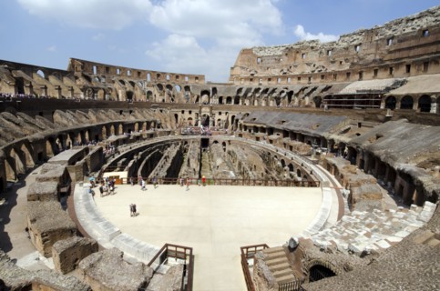 Italy, Rome, Blue sky over Colosseum