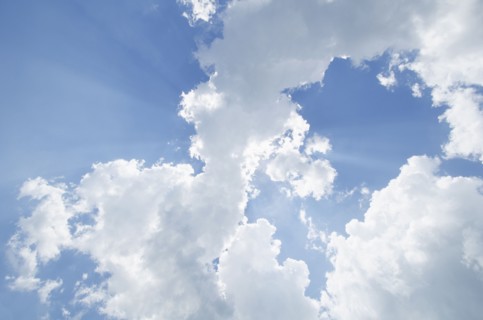 Sun rays shining through clouds