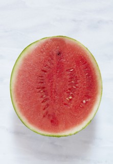 Watermelon cut in half