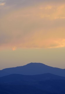 USA, Colorado, Denver, Moody sky over mountain range