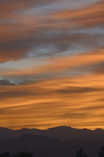 USA, Colorado, Denver, Sky over Front Range at dusk