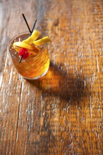 Whiskey cocktail in glass