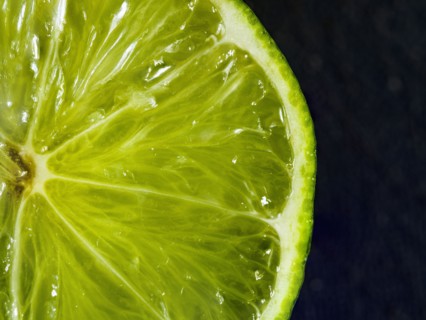 Halved green lime