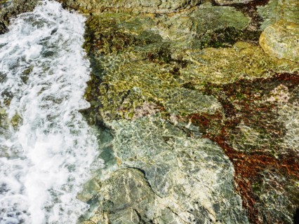 Transparent water in rock pool
