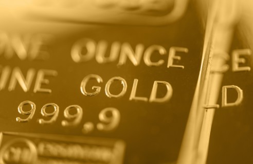 Close-up of gold bar.