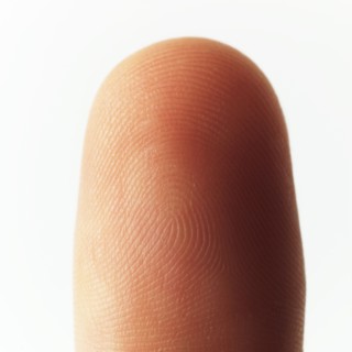 Close-up view of fingertip.