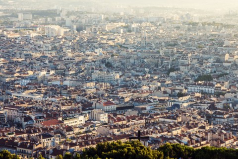 France, Provence-Alpes-Cote d'Azur, Marseille, Cityscape on sunny day