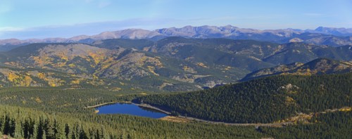 USA, Colorado, Scenic view of Echo lake from Mount Evans