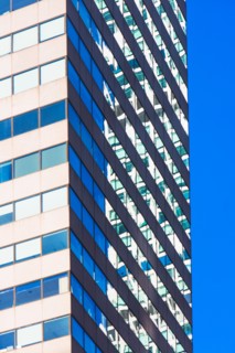 USA, New York State, New York City, Detail of office building facade