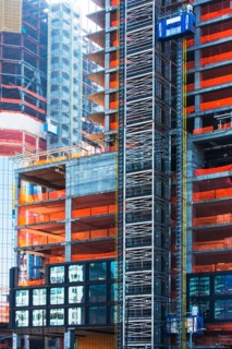 USA New York, New York City, Office buildings under construction