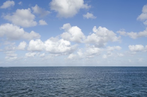 Puerto Rico, Rio Grande, Puffy clouds over Atlantic Ocean