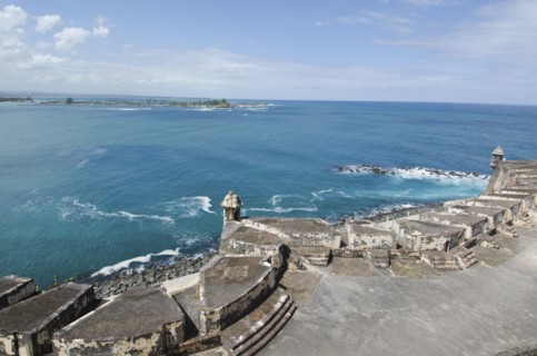 Puerto Rico, San Juan, El Morro fort by  Atlantic Ocean