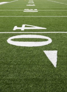 Football field marking of 40 yard line