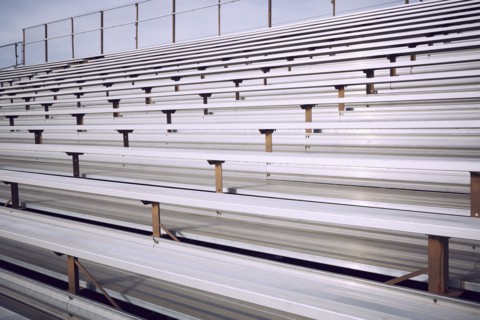 Empty bleacher in stadium