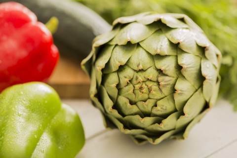 Artichoke and bell peppers
