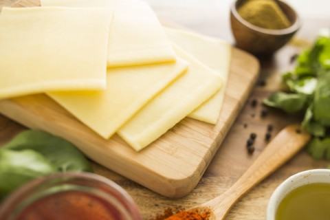 Cheese on cutting board