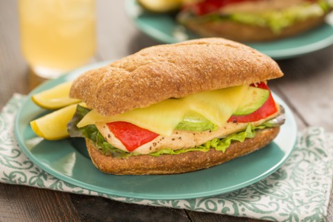 Fresh sandwich on plate