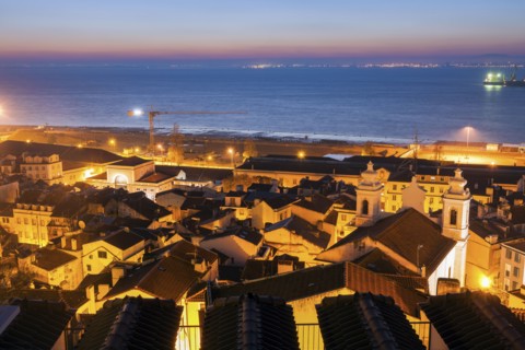 Portugal, Lisbon, Lisbon Old Town and Tagus River