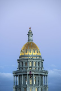 USA, Colorado, Denver, State Capitol dome at dusk