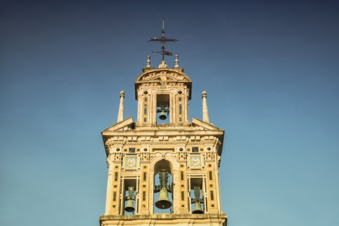 Spain, Seville, Bell tower of Santa Paula Macarena also known as Monasterio de Santa Paula