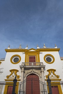 Spain, Andalusia, Seville, Facade of Plaza de Toros de la Maestranza