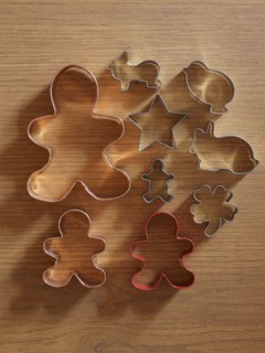 Studio shot of cookie cutters on wooden table