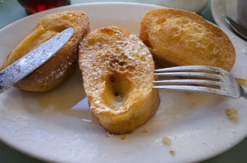 Plate with fresh french toasts