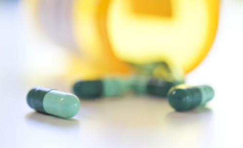 Close-up of pill bottle